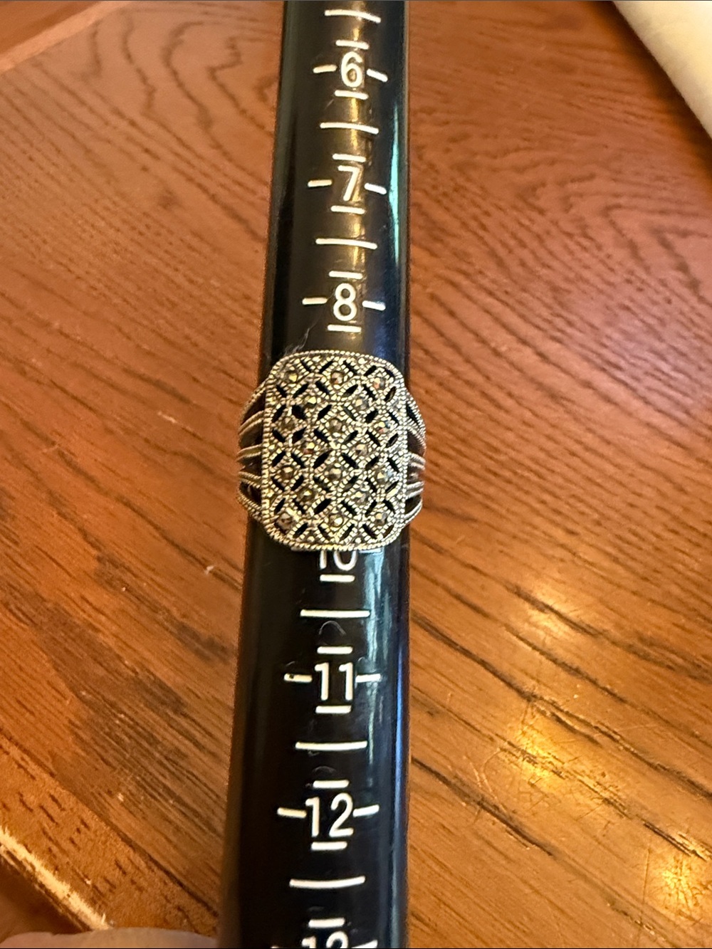 Source Unknown Silver Filigree Lattice Statement Ring